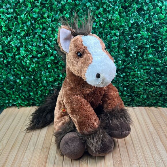 Build A Bear Workshop BABW Pawsome Clydesdale Pony Horse 15" Brown White - Picture 1 of 7